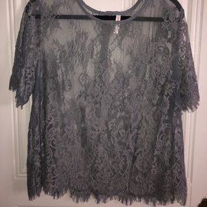 Grey lace blouse